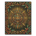 Aztec Sun Serpent Earthy Gold Wall Tapestry Rug