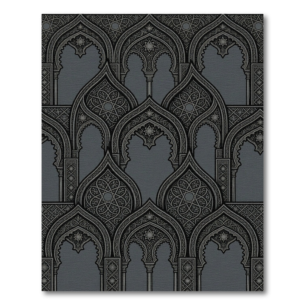 Charcoal Archway Geometric Star Medallion Rug