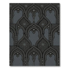 Charcoal Archway Geometric Star Medallion Rug
