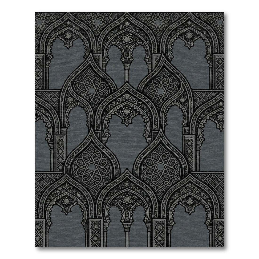 Charcoal Archway Geometric Star Medallion Rug