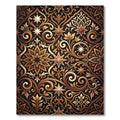 Golden Black Arabesque Star Medallion Rug
