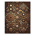 Golden Black Arabesque Star Medallion Rug