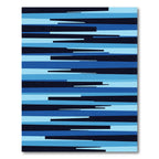 Abstract Blue Stripe Composition Rug