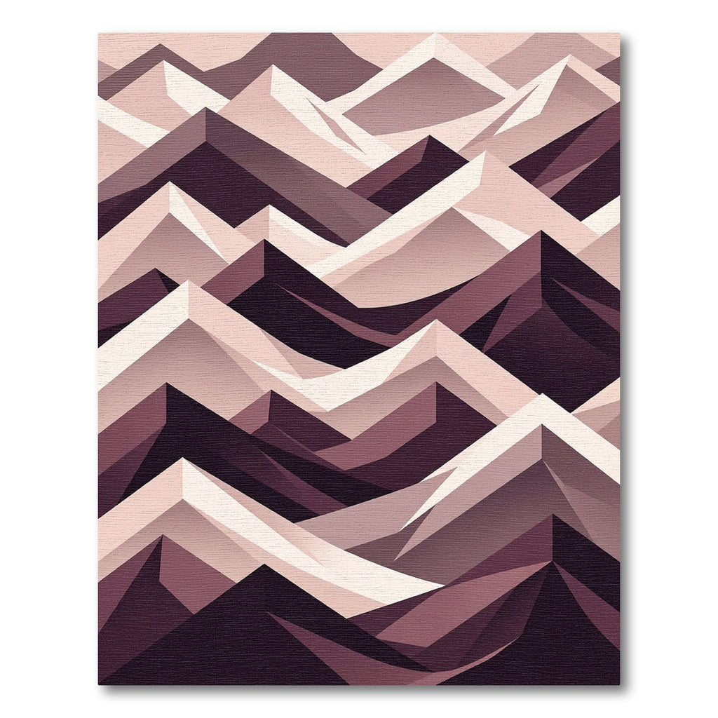 Modern Geometric Mountain Peak Monochrome Blush Rug
