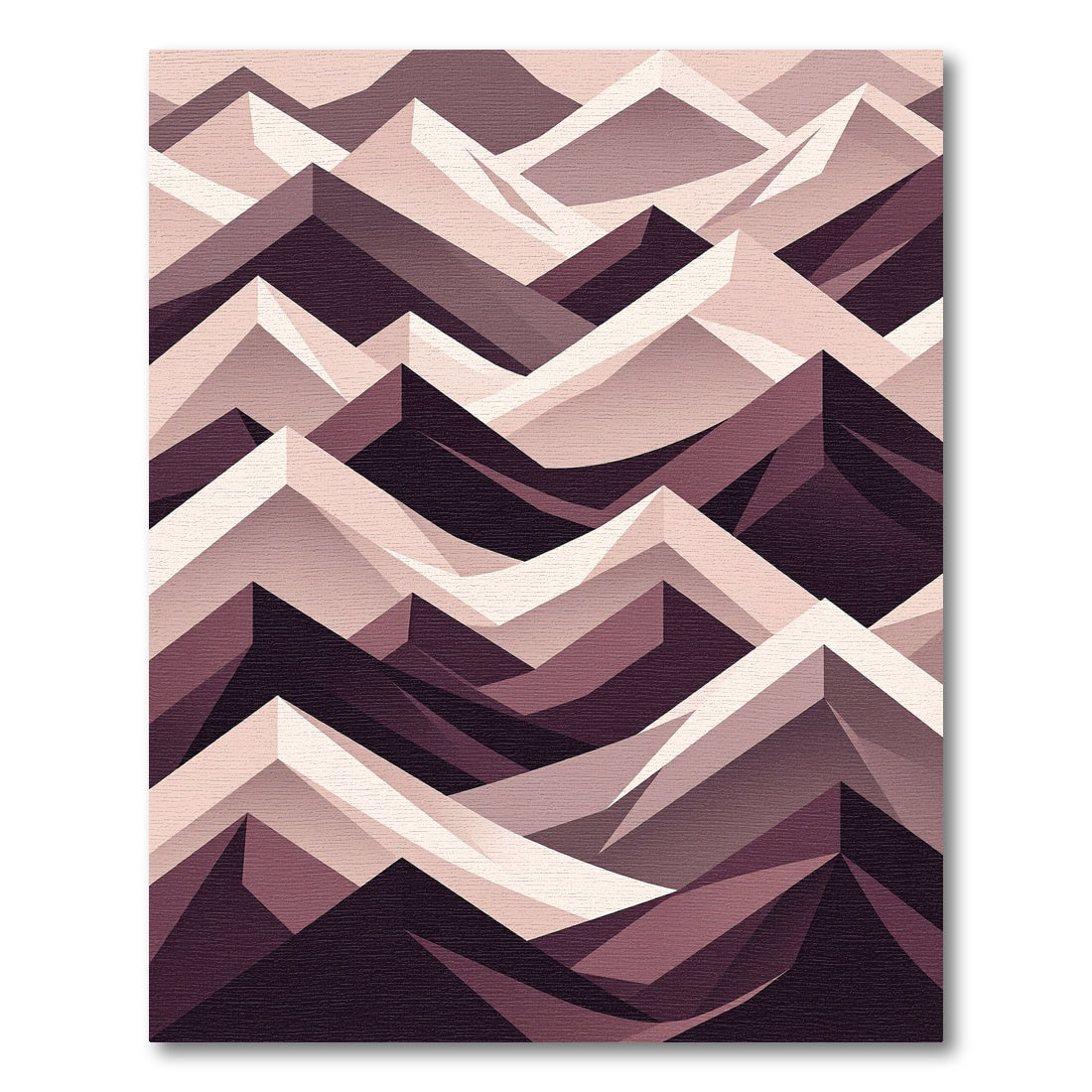 Modern Geometric Mountain Peak Monochrome Blush Rug