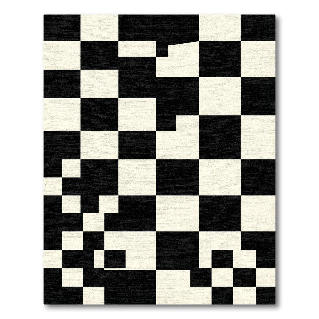 Monochromatic Checkerboard Abstract Squares Rug