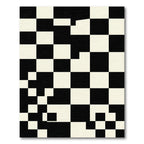 Monochromatic Checkerboard Abstract Squares Rug