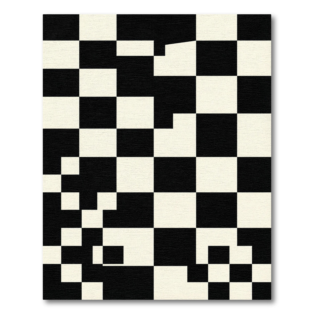 Monochromatic Checkerboard Abstract Squares Rug