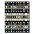 Ethnic Black Cream Geometric Stripe Rug