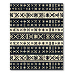 Ethnic Black Cream Geometric Stripe Rug