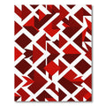 Crimson Red Geometric Interlocking Shapes Rug
