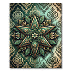 Emerald Damask Ornate Star Medallion Rug
