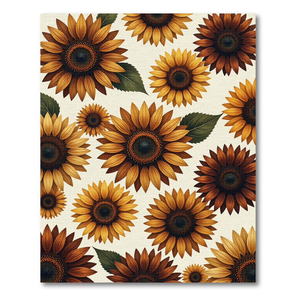Golden Sunflower Medley Arrangement Rug