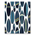 Navy Surfboard Geometric Coastal Illustration Rug