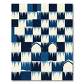 Abstract Geometric Icicle Grid Navy Rug