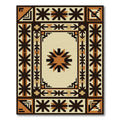 Brown Beige Geometric Starburst Array Rug