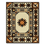 Brown Beige Geometric Starburst Array Rug