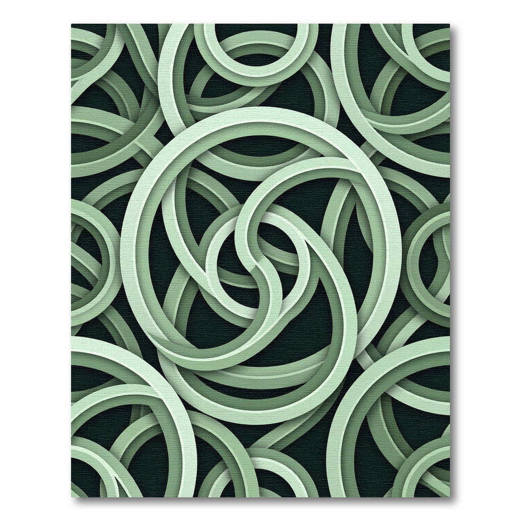 Pale Green Interlocking Rings Rug