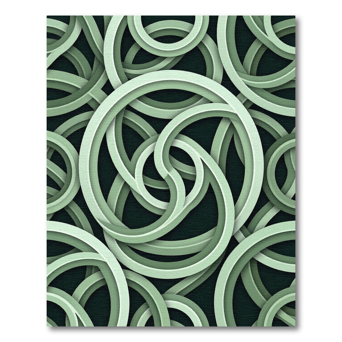 Pale Green Interlocking Rings Rug