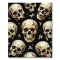 Dark Gothic Cranium Bone Scatter Rug
