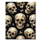 Dark Gothic Cranium Bone Scatter Rug
