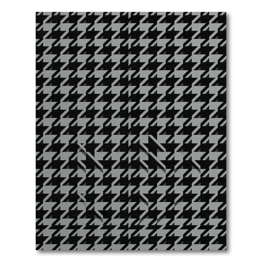 Classic Houndstooth Black Grey Tessellation Rug