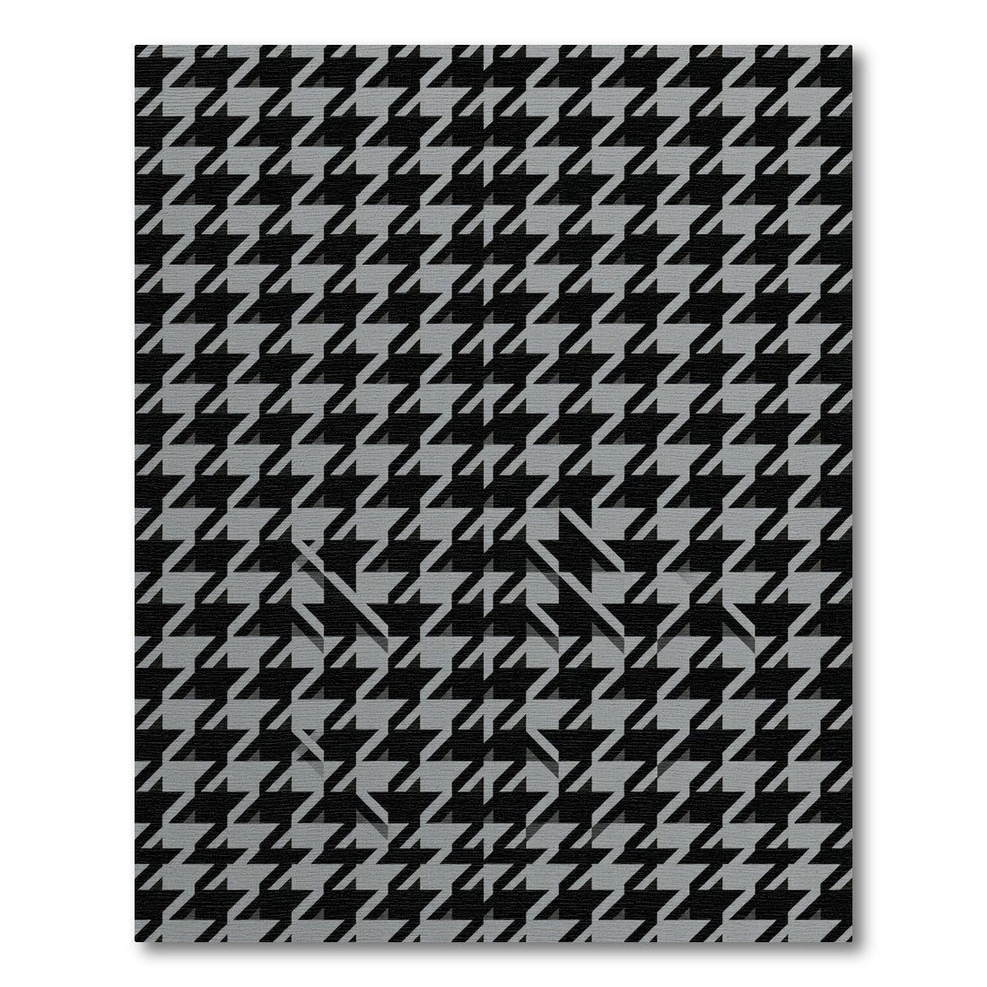 Classic Houndstooth Black Grey Tessellation Rug