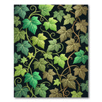 Green Ivy Leaves Vine Composition Rug