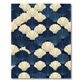 Art Deco Navy and Cream Shells Rug
