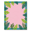 Green Leafy Teal Pink Border Rug
