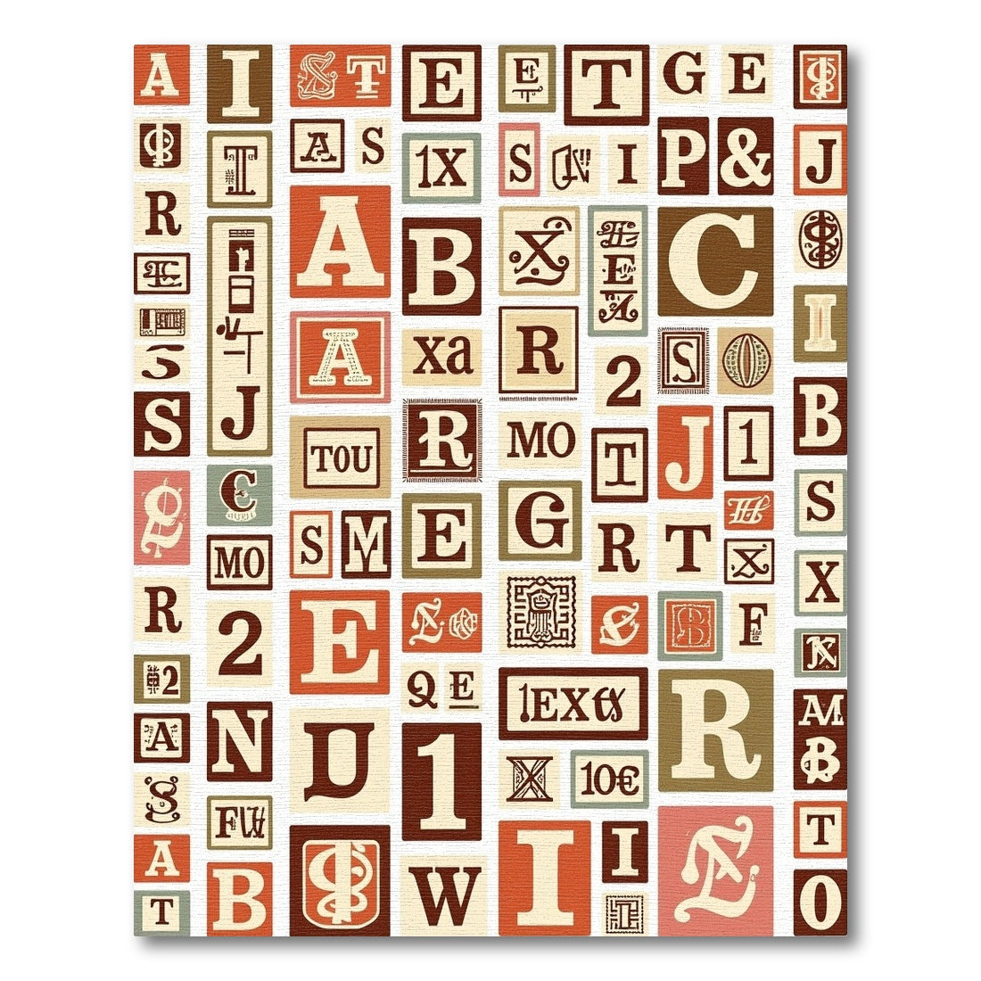Vintage Alphabet Blocks Composition Rug
