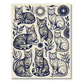 Minimalist Monochrome Feline Sun Art Rug
