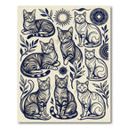 Minimalist Monochrome Feline Sun Art Rug