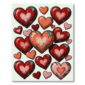 Distressed Crimson Heart Collage Rug