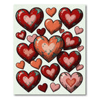 Distressed Crimson Heart Collage Rug