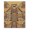 Ancient Temple Terracotta Geometric Layout Rug