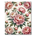 Elegant Pink Peony Floral Garden Rug