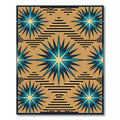 Bold Turquoise Starburst Terrace Pattern Rug