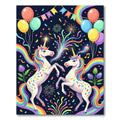Whimsical Rainbow Unicorn Celebration Art Rug
