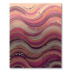 Crimson Pink Dot Wave Composition Rug