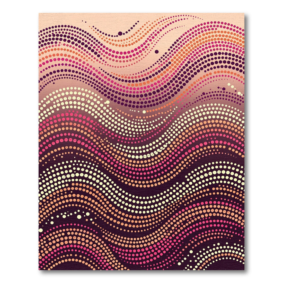Crimson Pink Dot Wave Composition Rug