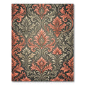 Coral And Gray Floral Acanthus Rug