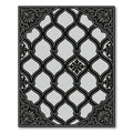 Monochromatic Black Lattice Ornament Rug