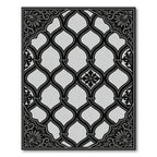 Monochromatic Black Lattice Ornament Rug