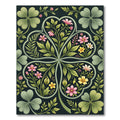 Botanical Four Leaf Clover Garden Rug