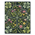 Botanical Four Leaf Clover Garden Rug