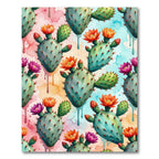 Watercolor Cactus Blossom Pastel Palette Rug