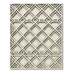 Cream Ivory Interlocking Geometric Diamond Rug
