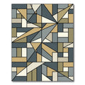 Abstract Geo Teal Tan Neutral Rug