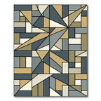 Abstract Geo Teal Tan Neutral Rug